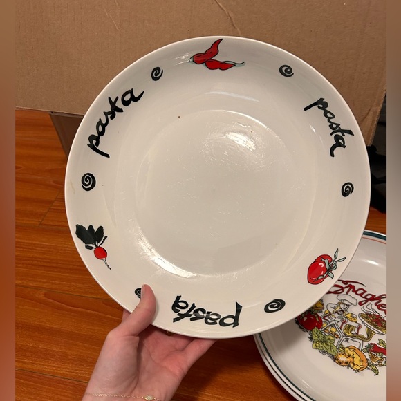 Vintage Tre Ci large pasta bowls - Picture 3 of 4